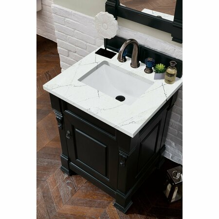 James Martin Vanities Brookfield 26in Single Vanity, Antique Black w/ 3 CM Ethereal Noctis Quartz Top 147-114-V26-AQB-3ENC